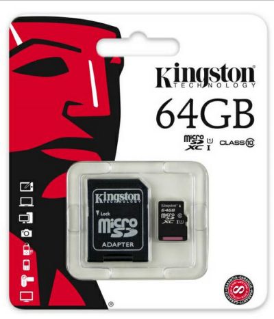 0091180013 - KINGSTON MICRO + adatt SDCS2/64 GB cl10  100/85  UHSI