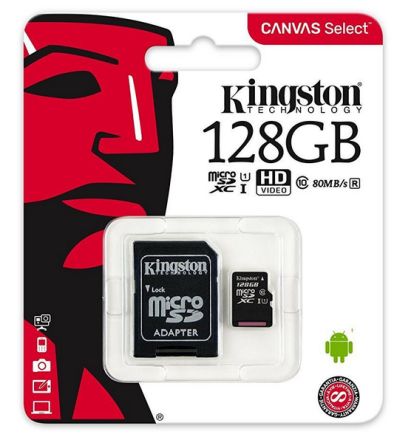 0091180015 - KINGSTON MICRO + adatt SDCS2/128 GB cl10  100/85  UHSI