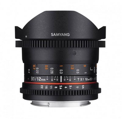 0275800024 - SAMYANG 12mm  T3.1 VDSLR ED AS NCS FULL-FRAME  Fisheye (Canon) ^