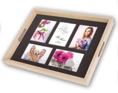 0417712059 - ZEP PORTAFOTO VASSOIO PHOTO TRAY NATURAL 5x10X15 (45X35) W0099