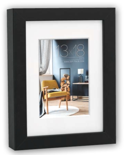 0417712758 - ZEP CORNICE NIKI BLACK CON PASSEPARTOUT 15X20 / 20X30 V5923B