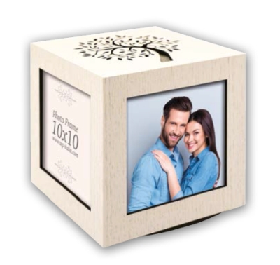 0417712858 - ZEP PORTAFOTO CUBO ROTANTE LEGNO NORMAN SMALL  4X10X10 (13X13X13h) GLG10