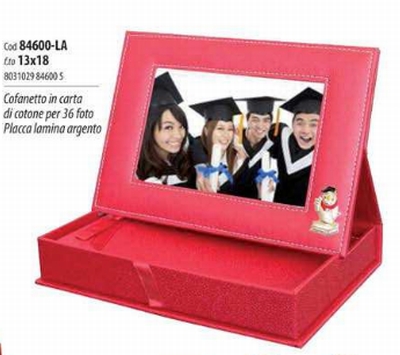 0427750080 - PIESSE 84600-LA ALBUM CORNICE CARTA LAUREA 13X18 36 FOTO CON PLACCA LAMINA ARGENTO