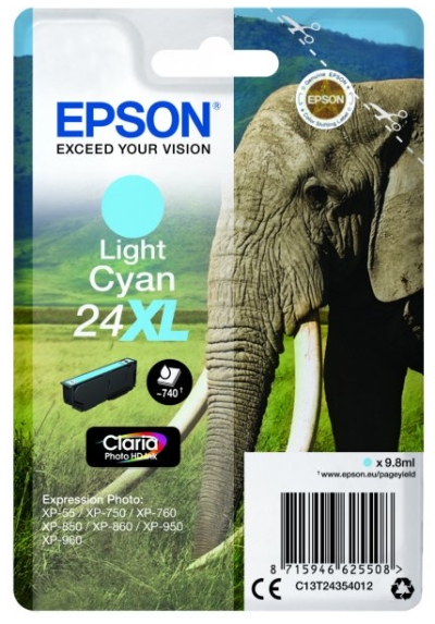 0622120241 - EPSON T2435 XL LIGHT CIANO 9,8ml ELEFANTE