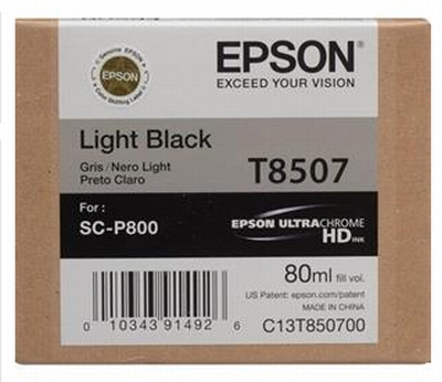 0622121313 - EPSON T8507 80 ml  P800  LIGHT BLACK