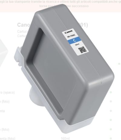 0628299117 - CANON INK PFI1100 C CIANO 160ml ^
