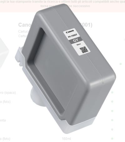 0628299119 - CANON INK PFI1100 GY GRIGIO 160ml ^
