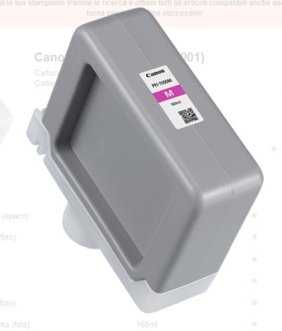 0628299122 - CANON INK PFI1100 M MAGENTA 160ml ^