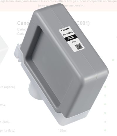 0628299124 - CANON INK PFI1100 PBK NERO FOTO 160ml ^