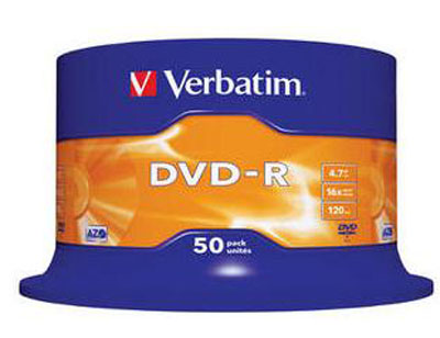 0892820012 - VERBATIM DVD-R / 50 16X 4,7GB 43548