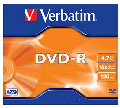 0892820015 - VERBATIM DVD-R JEWEL 16X 4,7GB 43519