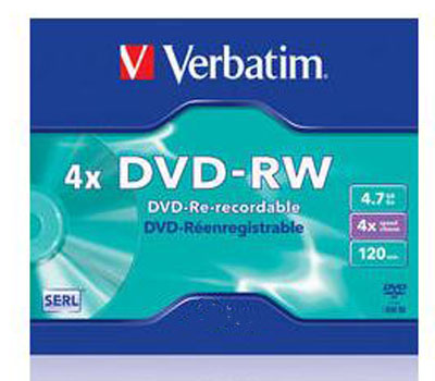 0892820034 - VERBATIM DVD-RW RE-RECORDABLE JEWEL 4X 4,7GB 43284/43285