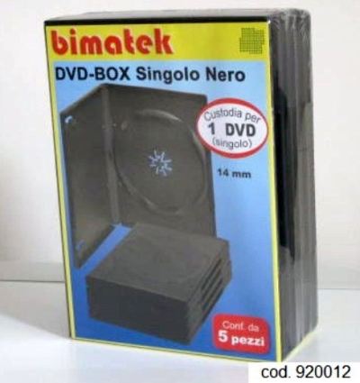 0895801001 - AG CUSTODIA DVD SINGOLA 14mm NERO 5 pezzi
