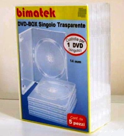 0895801002 - AG CUSTODIA DVD SINGOLA 14mm TRASPARENTE 5 pezzi