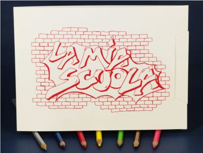 1032260065 - EDICART PORTA FOTO SCUOLA 273 MURALES_ROSSO X FOTO 13x18 15x21 15x22 (23X17,3) / 100 PZ
