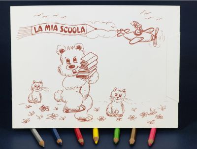 1032260067 - EDICART PORTA FOTO SCUOLA 273 ORSETTO_MARRONE X FOTO 13x18 15x21 15x22  (23X17,3) / 100 PZ